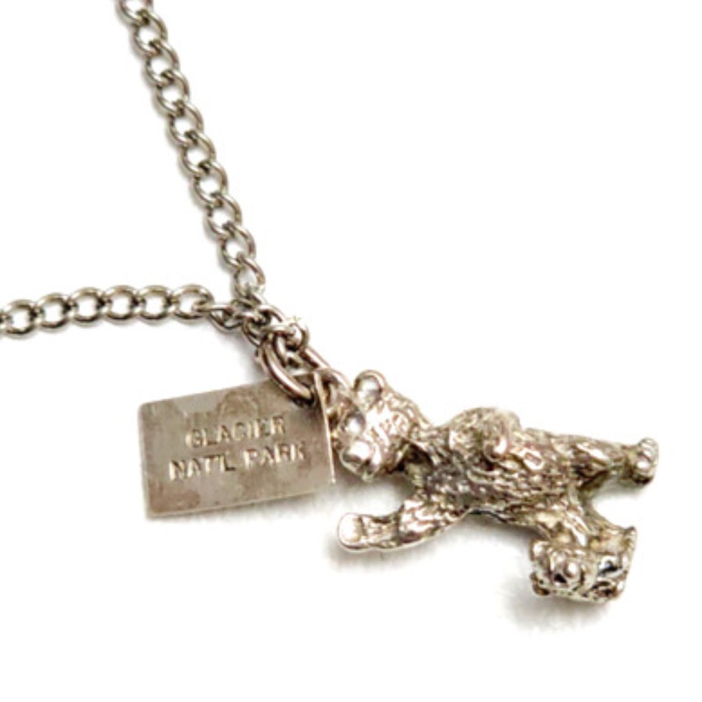 Vintage Rare Colle Glacier National Park Bear Charm Sterling Silver 18